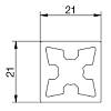 Профіль Mensola 21х21 вертикальний, L = 4100 білий структурний, Scilm, недорого - фото №3 - small