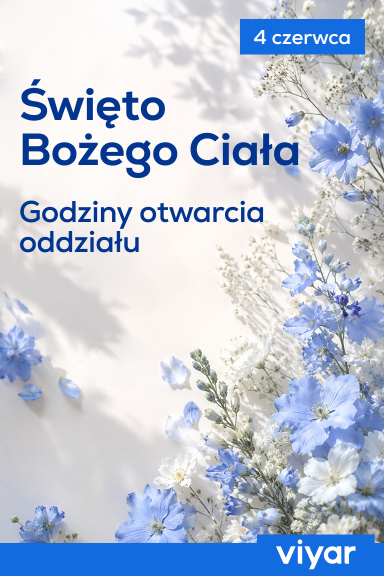 Boże Ciało – godziny otwarcia oddziału VIYAR - Strona główna