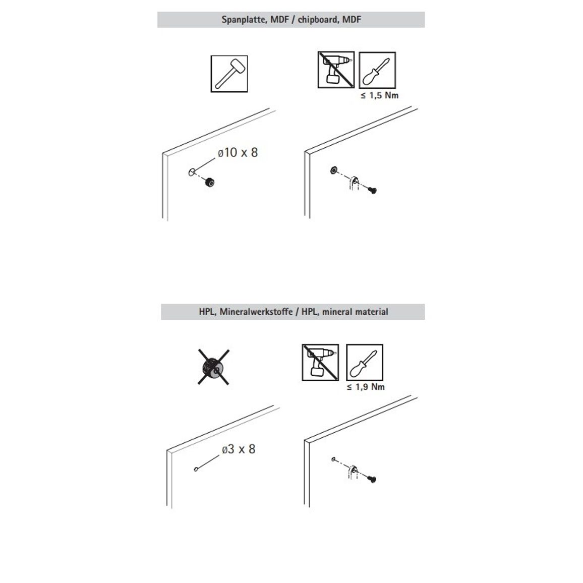 AvanTech YOU кріплення тонкого фасаду (від 10мм) (9268149) Hettich AvanTech YOU кріплення тонкого фасаду (від 10мм) (9268149) Hettich