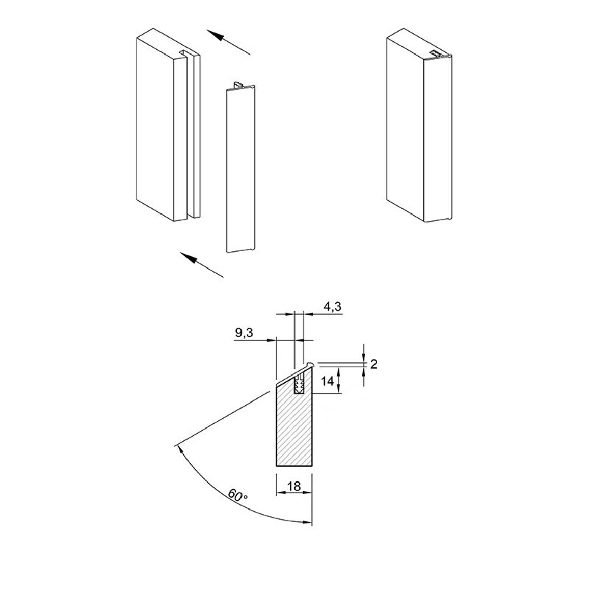 Ручка Cosma M 622 L=2950mm браш черный (м.п.) Ручка Cosma M 622 L=2950mm браш черный (м.п.)