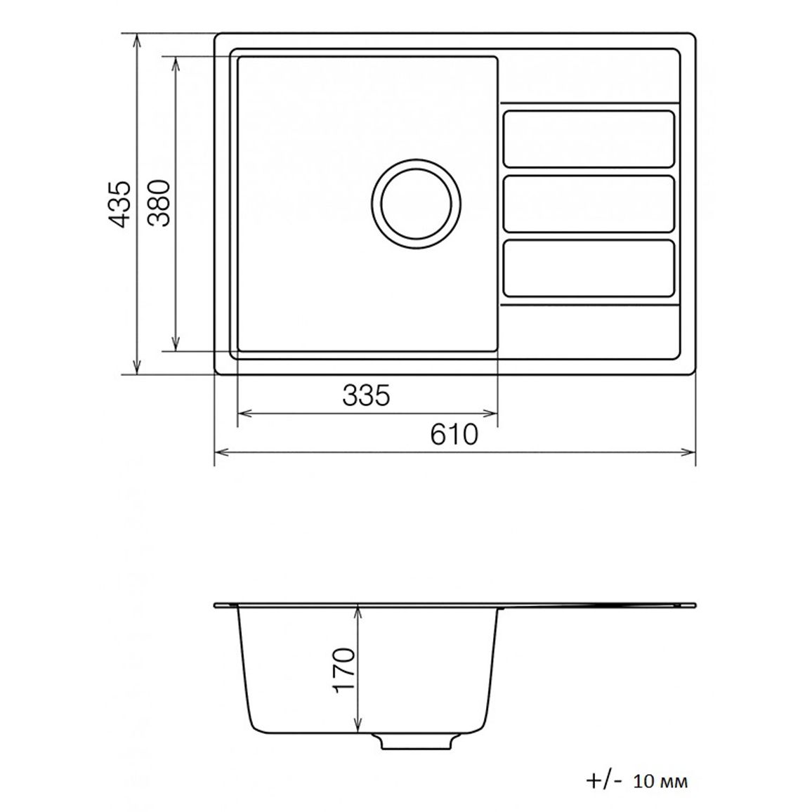 Мийка гранітна Model E 010.62 терра Cascata Мийка гранітна Model E 010.62 терра Cascata