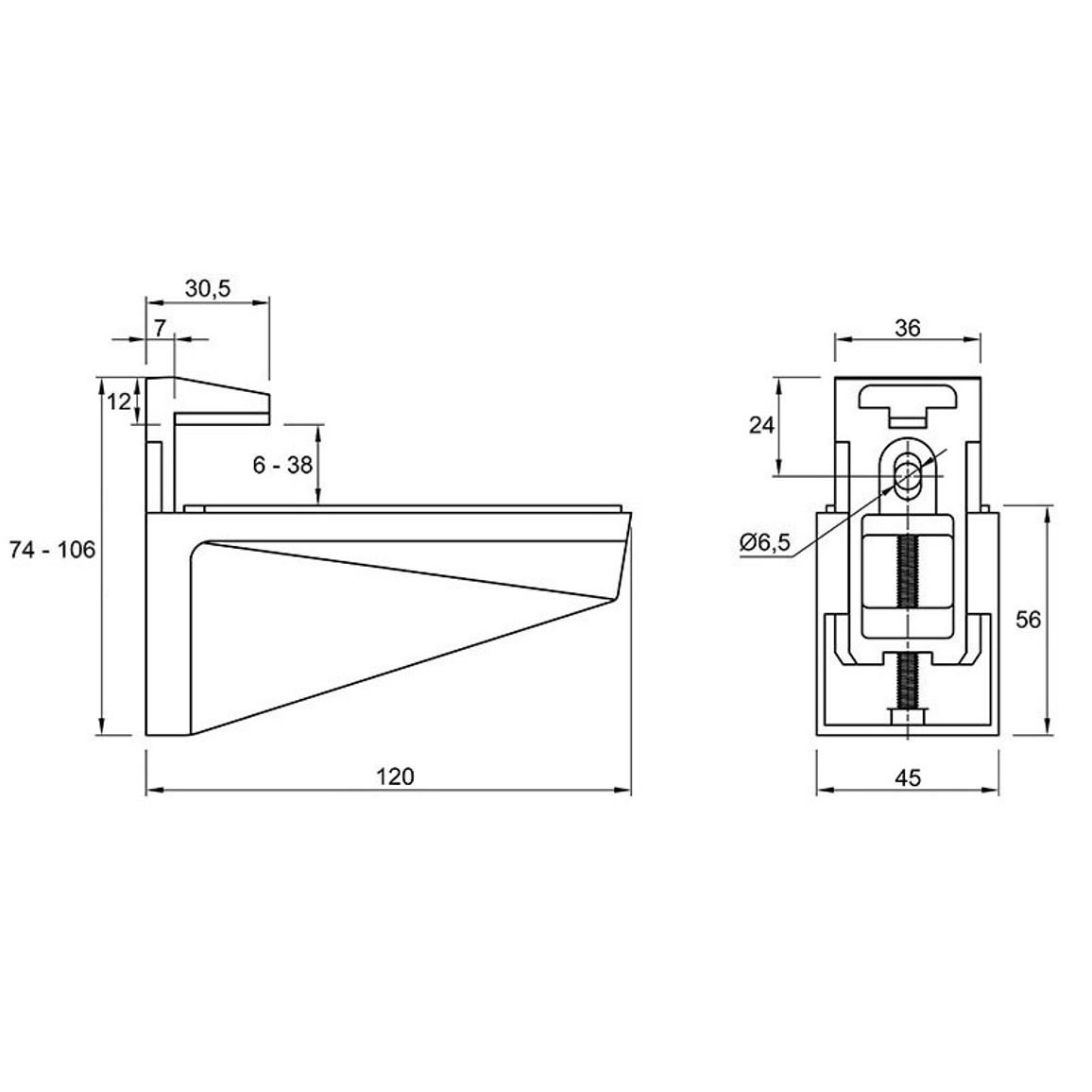Полкодержатель Ferro Fiori M 8000.120 нагрузка 21 кг, хром Полкодержатель Ferro Fiori M 8000.120 нагрузка 21 кг, хром