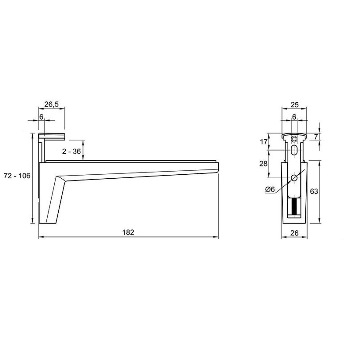 Полкодержатель Ferro Fiori M 8002.180 нагрузка  20 кг, хром