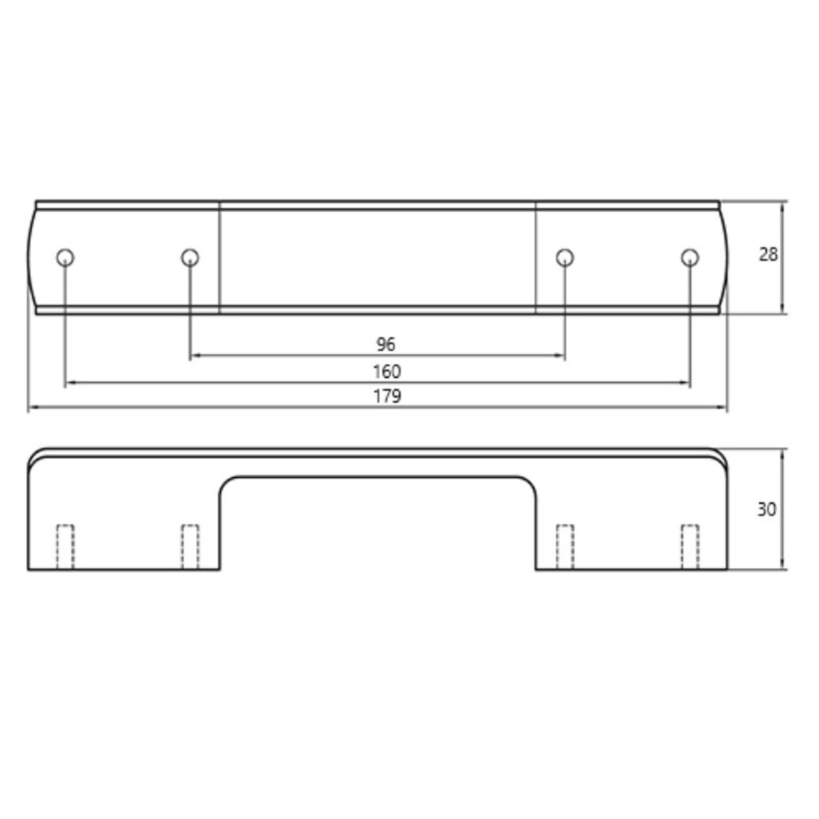 Ручка Ferro Fiori M 0280.96-160 хром | чорна вставка Ручка Ferro Fiori M 0280.96-160 хром | чорна вставка