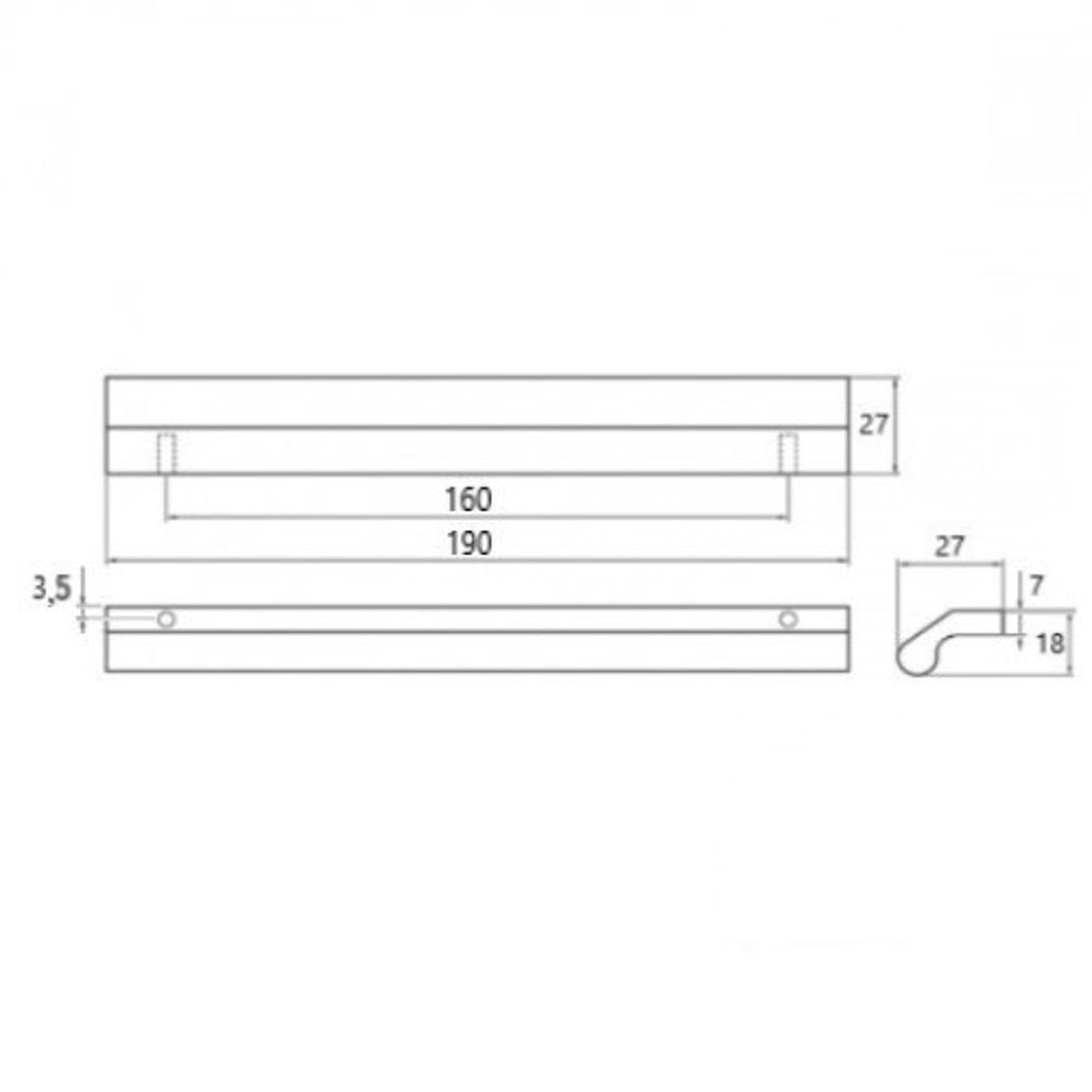 Ручка Ferro Fiori M 0220.160 чорний браш Ручка Ferro Fiori M 0220.160 чорний браш