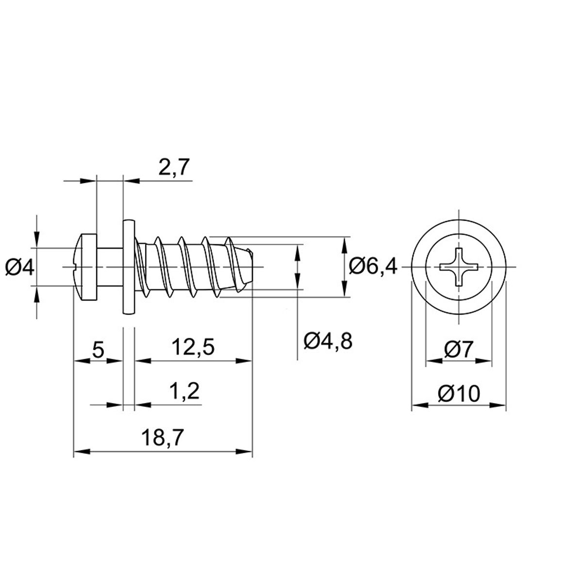 Гвинт для стяжки Invisio 5,0х12,7 Siso Гвинт для стяжки Invisio 5,0х12,7 Siso