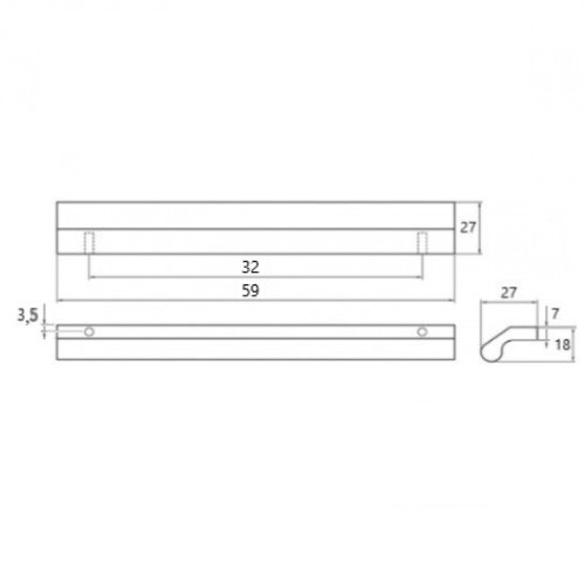 Ручка Ferro Fiori M 0220.032 алюминий Ручка Ferro Fiori M 0220.032 алюминий