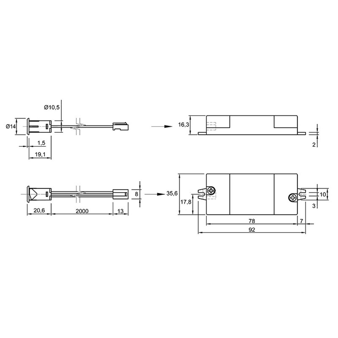 ІЧ сенсорний вимикач на рух руки з димув, 12V / 24V, 75W / 150W