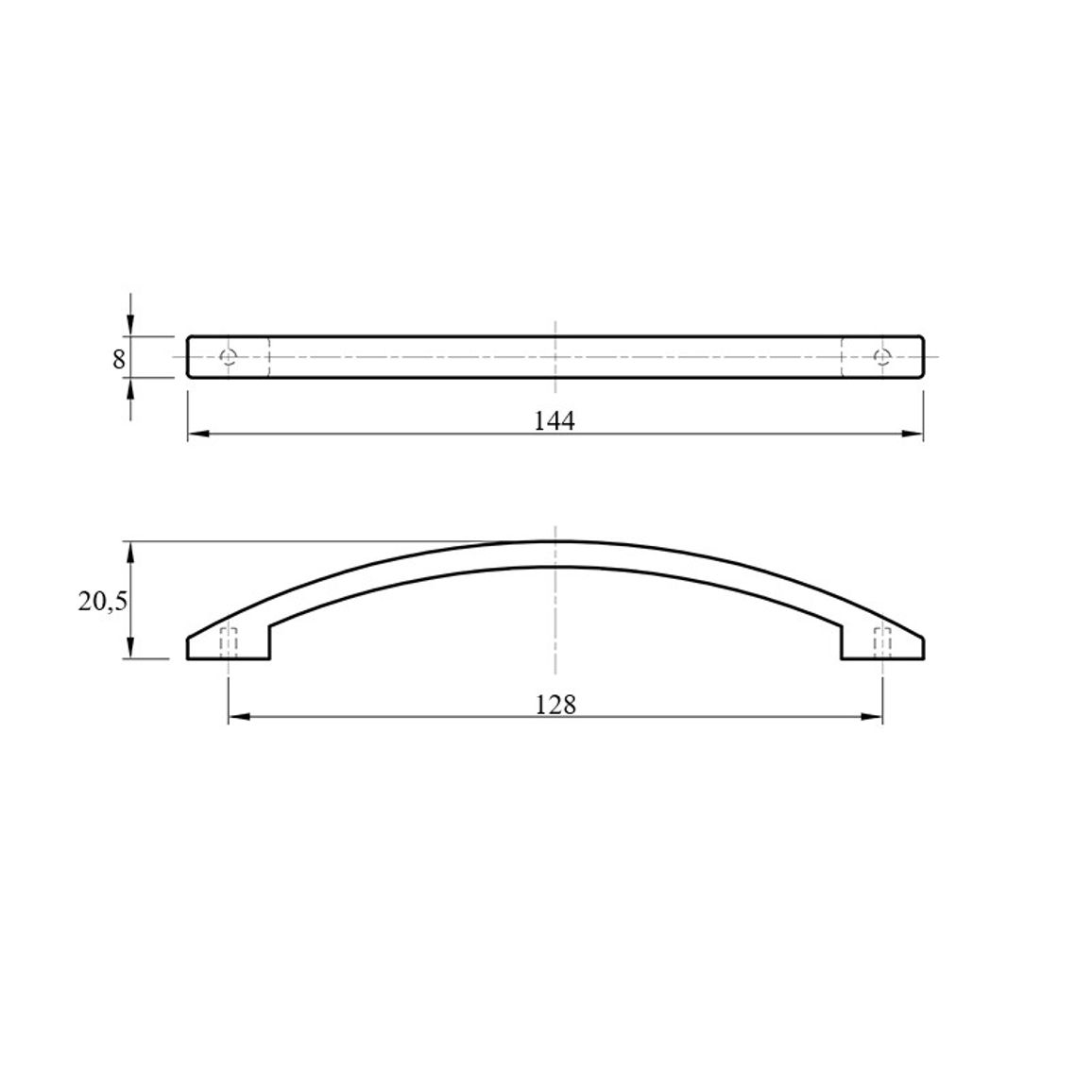 Ручка US 0906/128-1 (DS 09 G5) никель Ручка US 0906/128-1 (DS 09 G5) никель