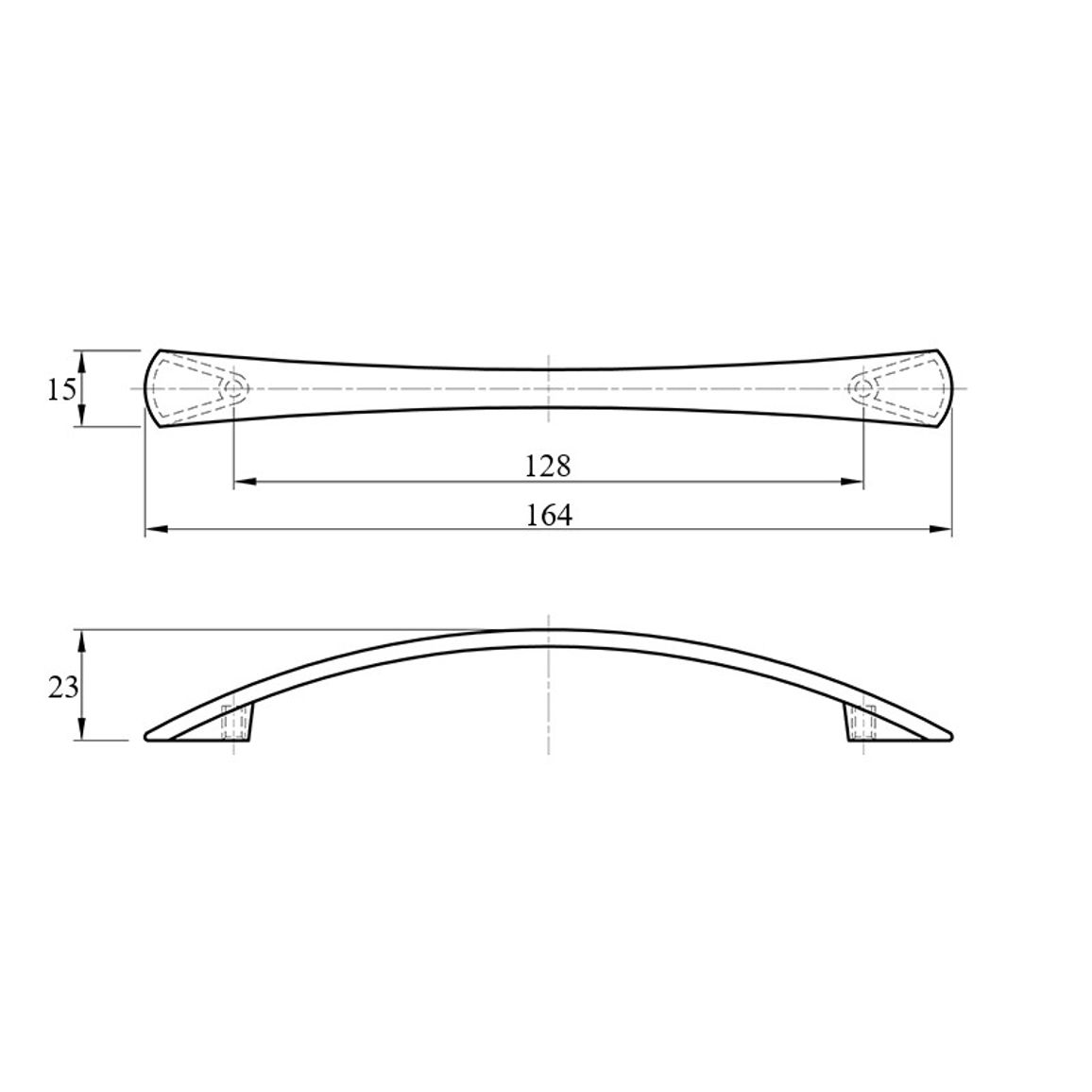 Ручка UN 9008 / 128-1 (DN 90/128 G6) алюміній Ручка UN 9008 / 128-1 (DN 90/128 G6) алюміній