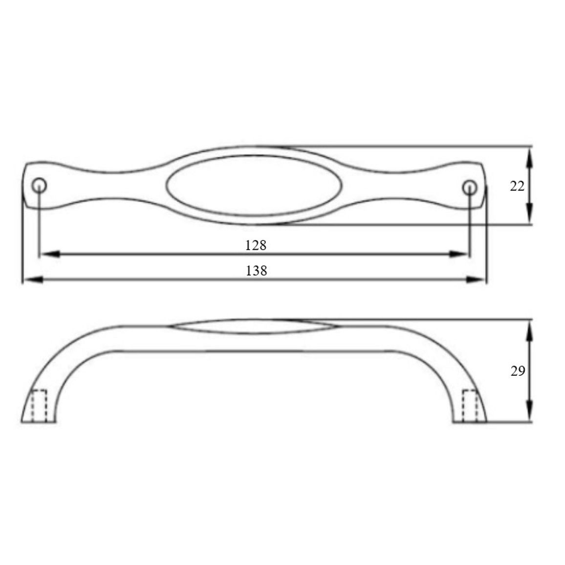 Ручка Ferro Fiori CR 9010.128.C антична бронза Ручка Ferro Fiori CR 9010.128.C антична бронза