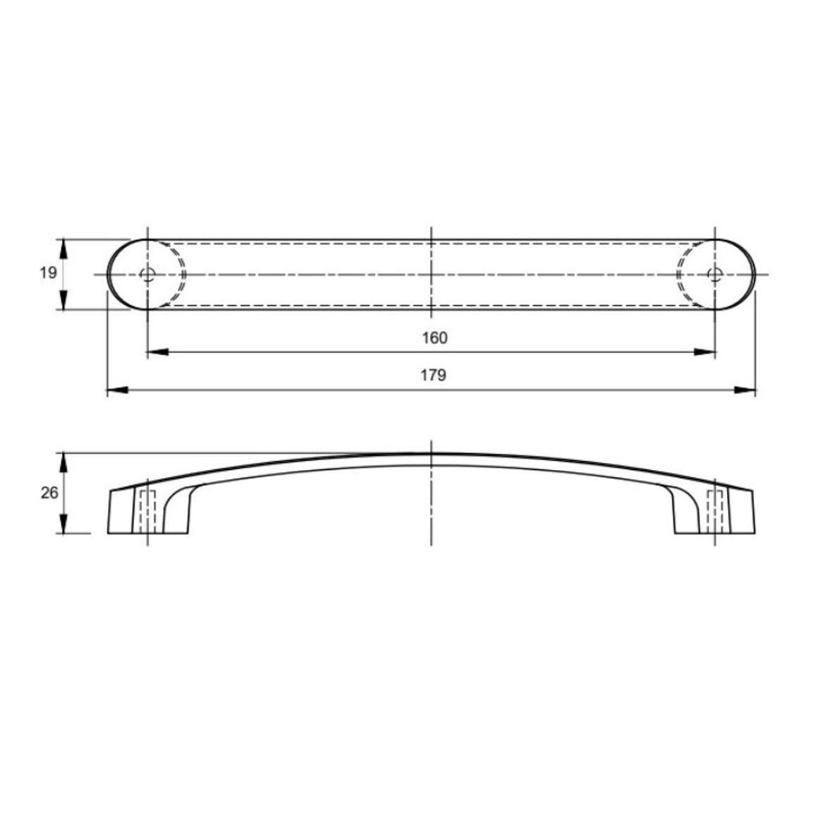 Ручка UU 7107/160 (DUU 71/160 G7) белая_аналог Ручка UU 7107/160 (DUU 71/160 G7) белая_аналог