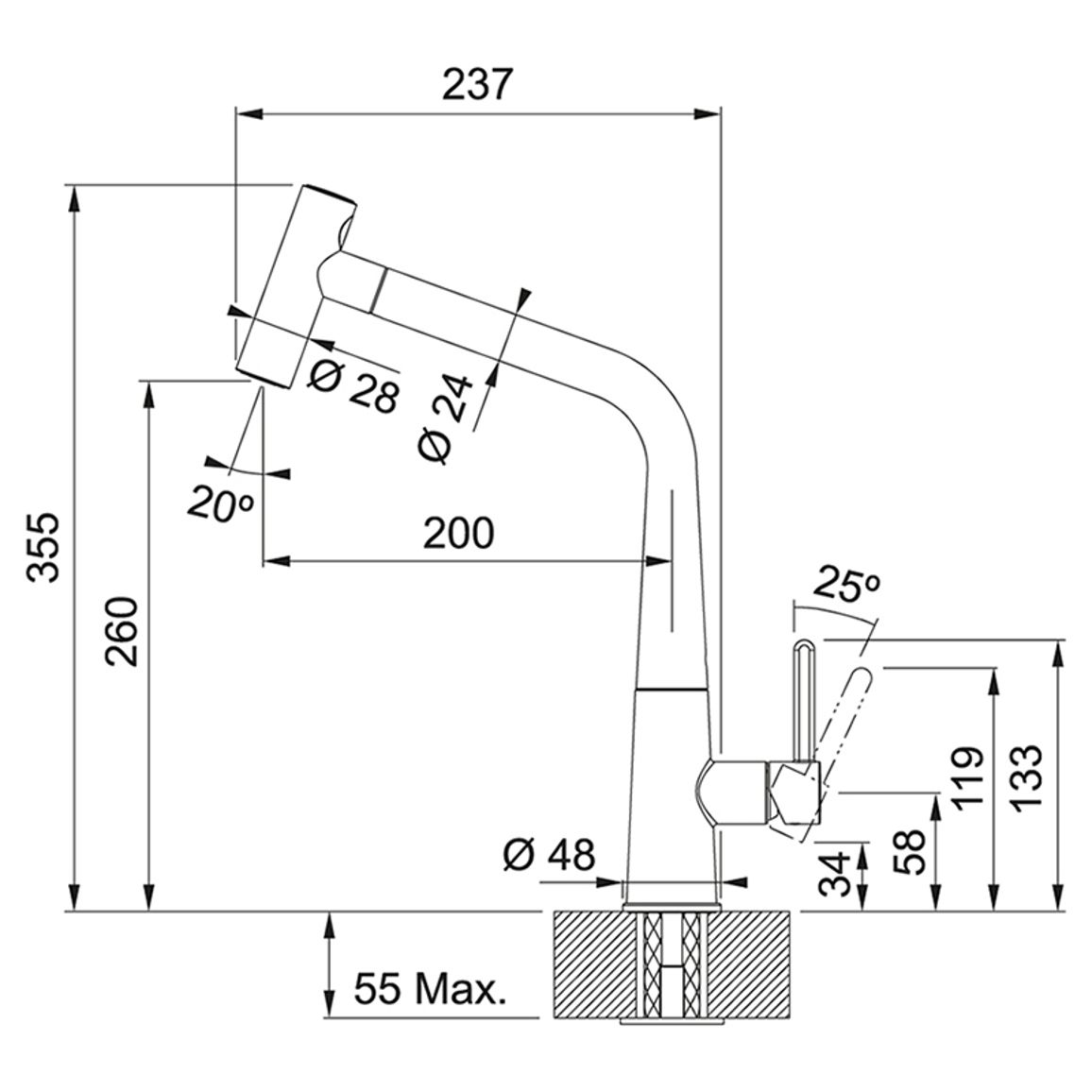 Смеситель Icon Pull Out хром (в / ш) Franke (115.0625.188)