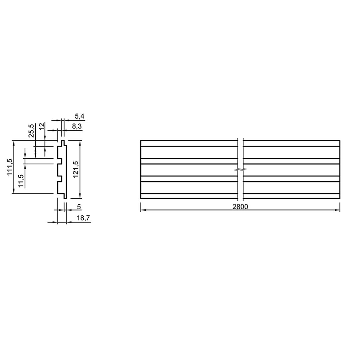 Стеновая панель AGT LB-3771 728 Серый шелк Soft Touch 2800х121х18мм