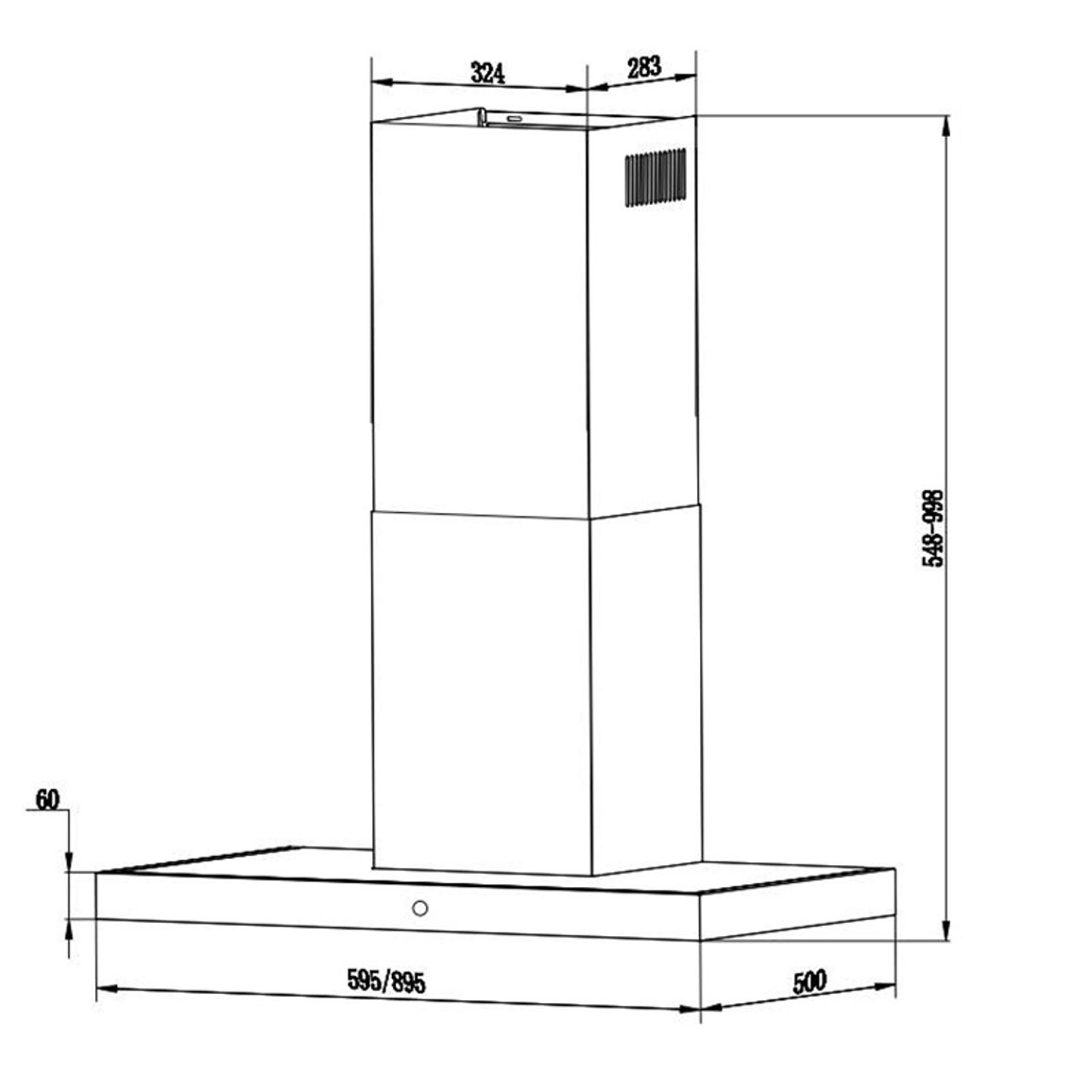 Вытяжка CUBA X/BL 60 TB/2/T 600мм черная INTERLINE Вытяжка CUBA X/BL 60 TB/2/T 600мм черная INTERLINE