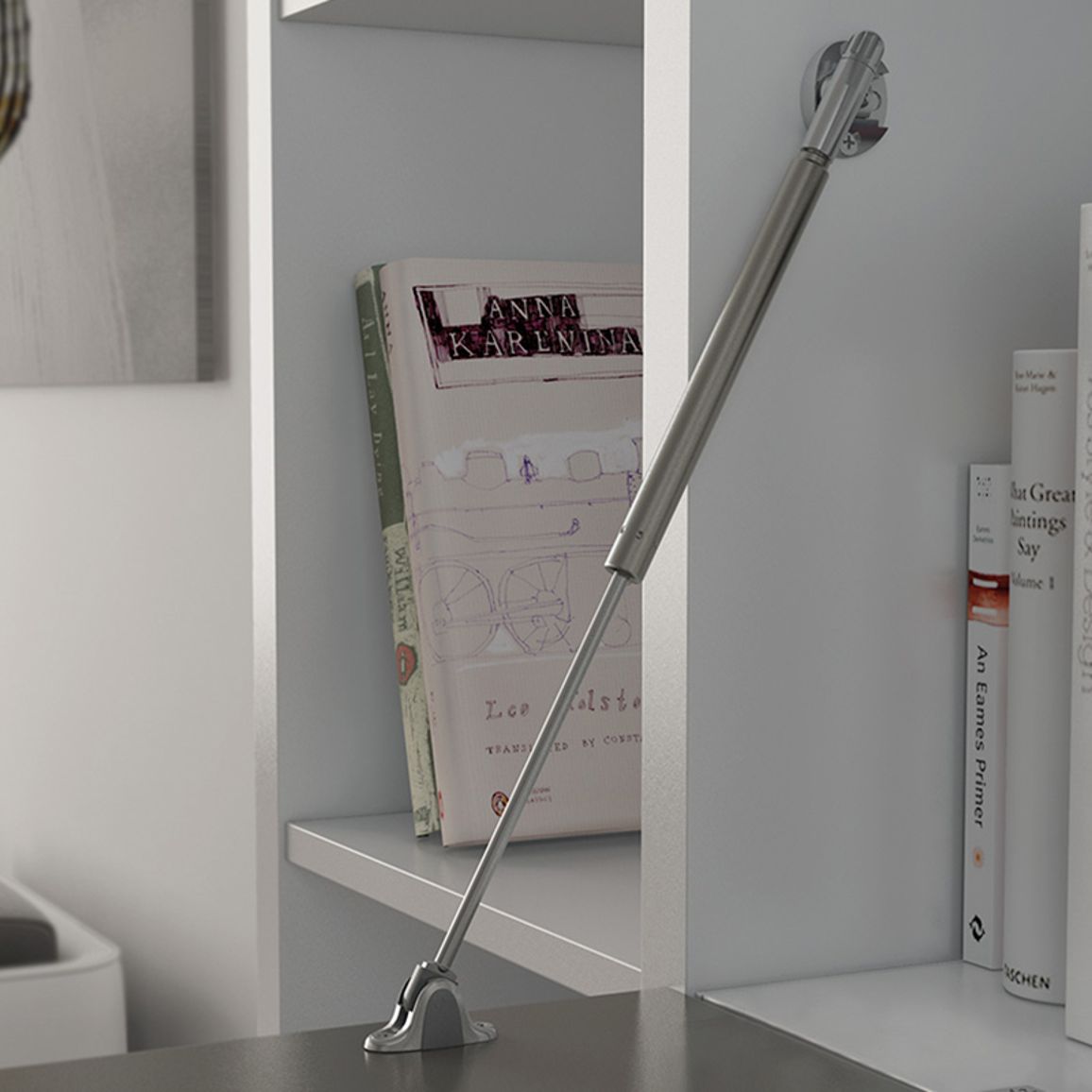 К-т KRABY PushToOpen амортизатор газ. / открытие вниз L355, Italiana Ferramenta, для ДСП/МДФ
