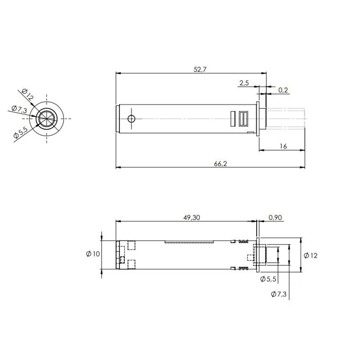 Выталкиватель врезной PushOpen Magnit mini серый Muller Выталкиватель врезной PushOpen Magnit mini серый Muller