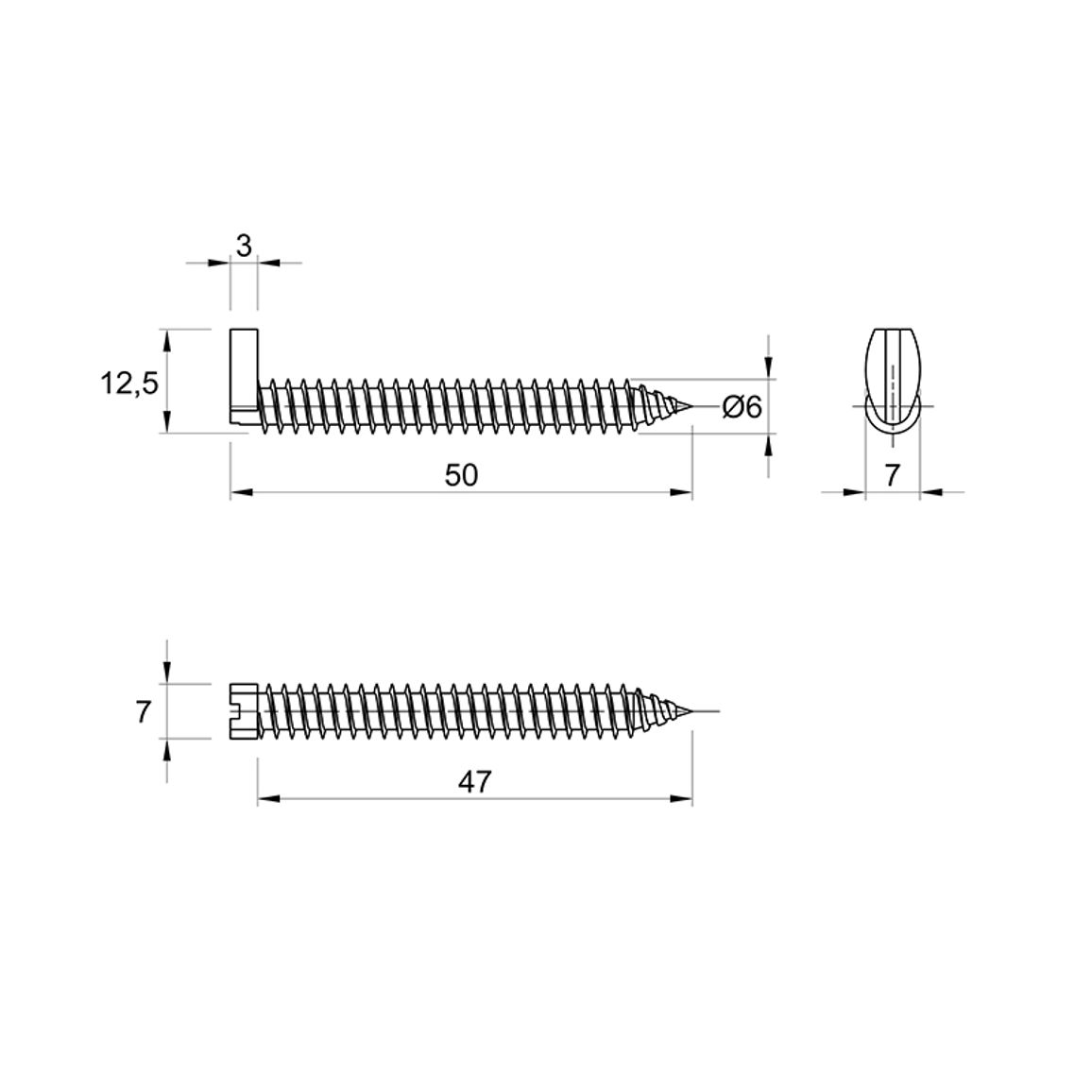 Гачок підвісний SAH 6х50мм (1004973) Hettich