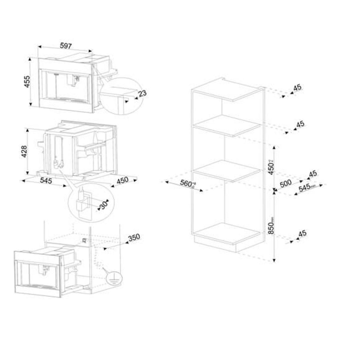 Встраиваемая кофемашина CMS4604NR Smeg Встраиваемая кофемашина CMS4604NR Smeg