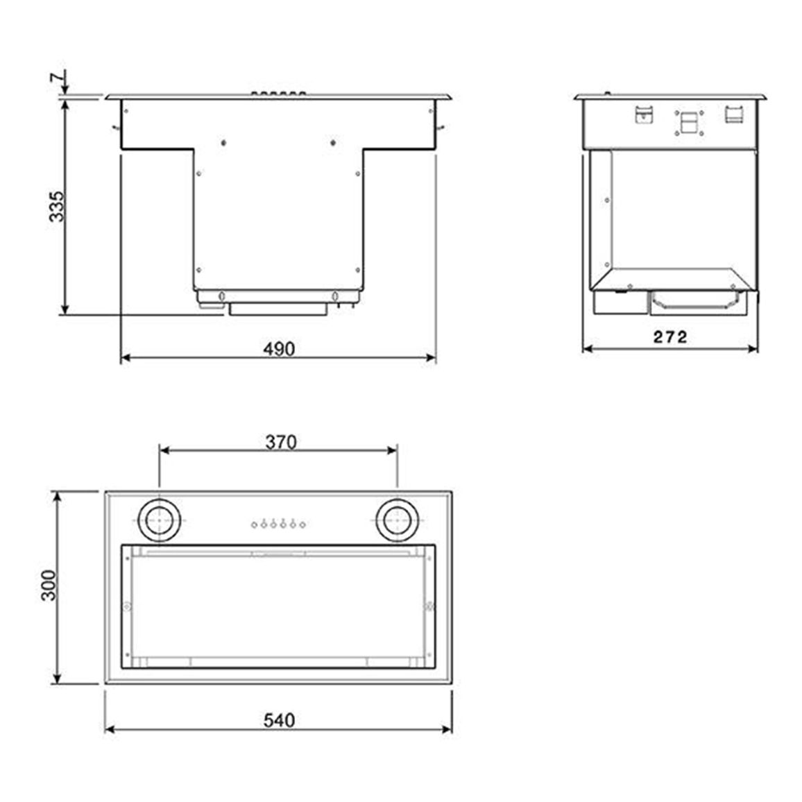 Вытяжка встраиваемая 54см KSEG58PXE Smeg Вытяжка встраиваемая 54см KSEG58PXE Smeg