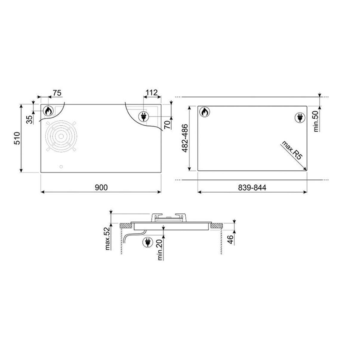 Комбінована поверхня PM3953D Smeg