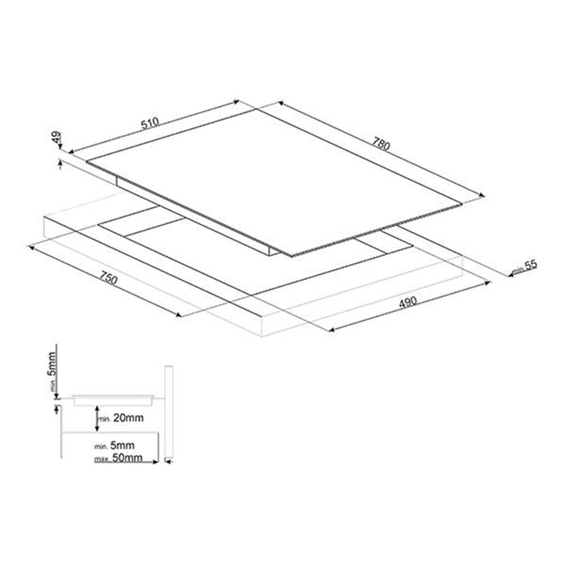 Індукційна поверхня SI1F7845B Smeg Індукційна поверхня SI1F7845B Smeg