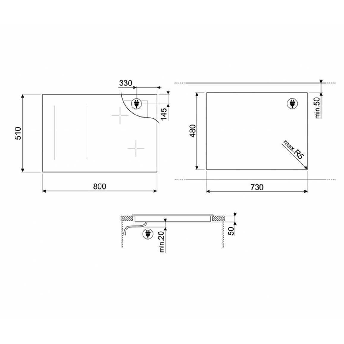 Индукционная поверхность SI1M4844D Smeg Индукционная поверхность SI1M4844D Smeg