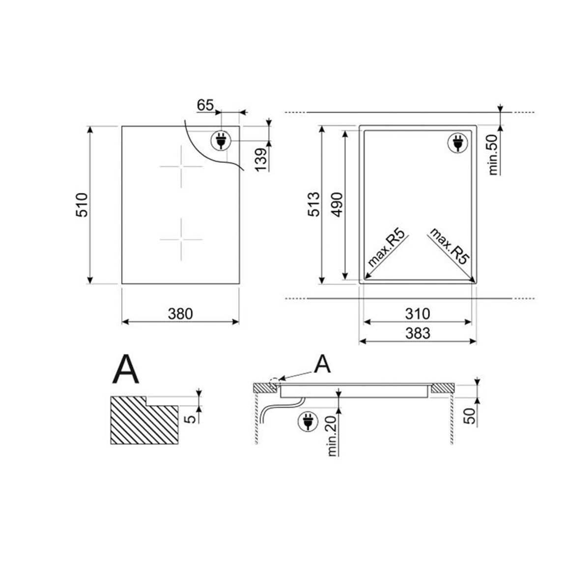 Индукционная поверхность SIM3323D Smeg