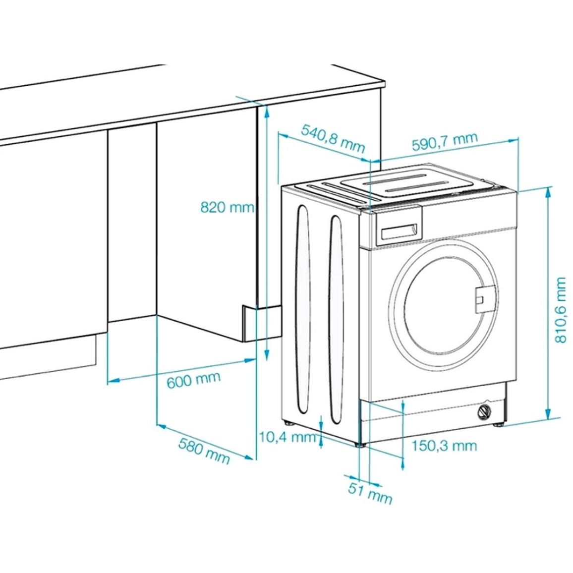 Встраиваемая стиральная машина 60см WITC7612B0W Beko