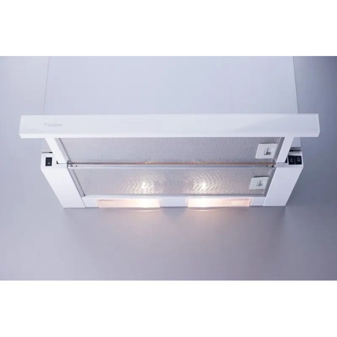 Вытяжка телескопическая белая Slim 60см Lux Glass Fabiano Вытяжка телескопическая белая Slim 60см Lux Glass Fabiano