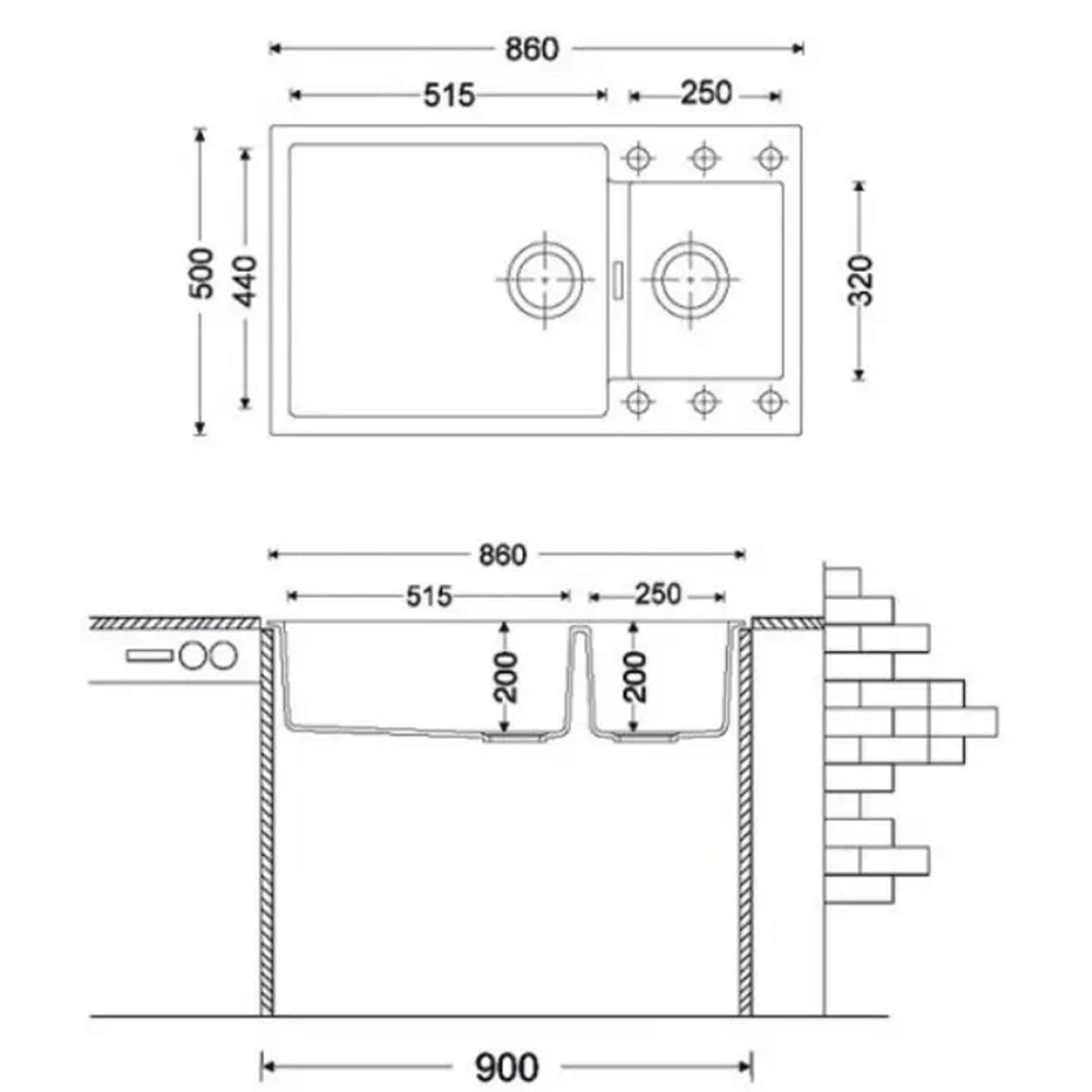 Мойка гранит Quadro 86x50x15 бежевый Fabiano Мойка гранит Quadro 86x50x15 бежевый Fabiano