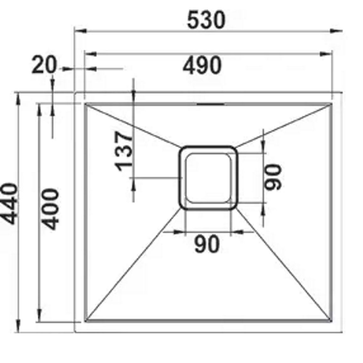 Мойка нерж. Quadro 53 графит (мпс) Fabiano Мойка нерж. Quadro 53 графит (мпс) Fabiano