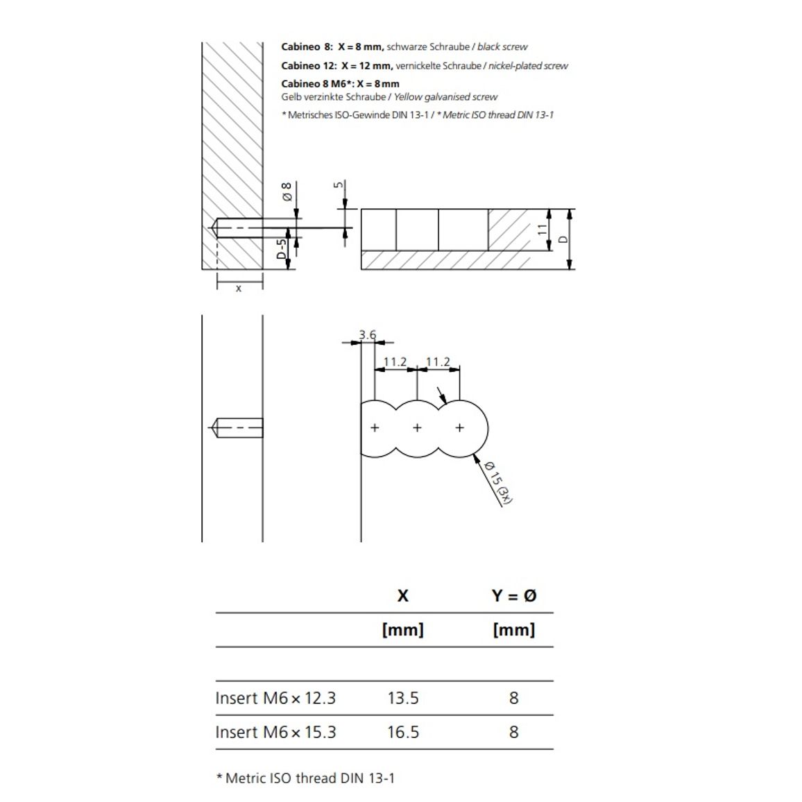 Комплект стяжки Cabineo 8 М6 для плит 17-25мм, черный, Lamello Комплект стяжки Cabineo 8 М6 для плит 17-25мм, черный, Lamello