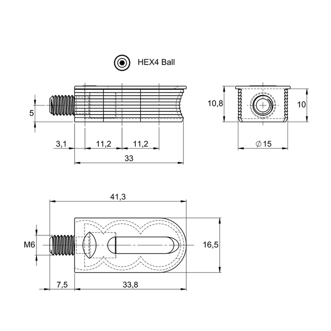 Комплект стяжки Cabineo 8 М6 для плит 14-16мм, белый, Lamello