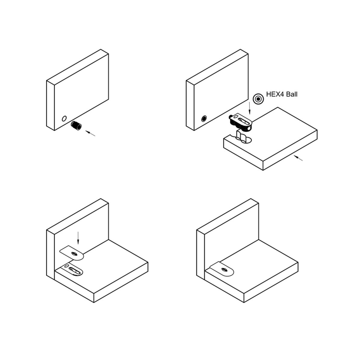 Комплект стяжки Cabineo 8 М6 для плит 14-16мм, белый, Lamello