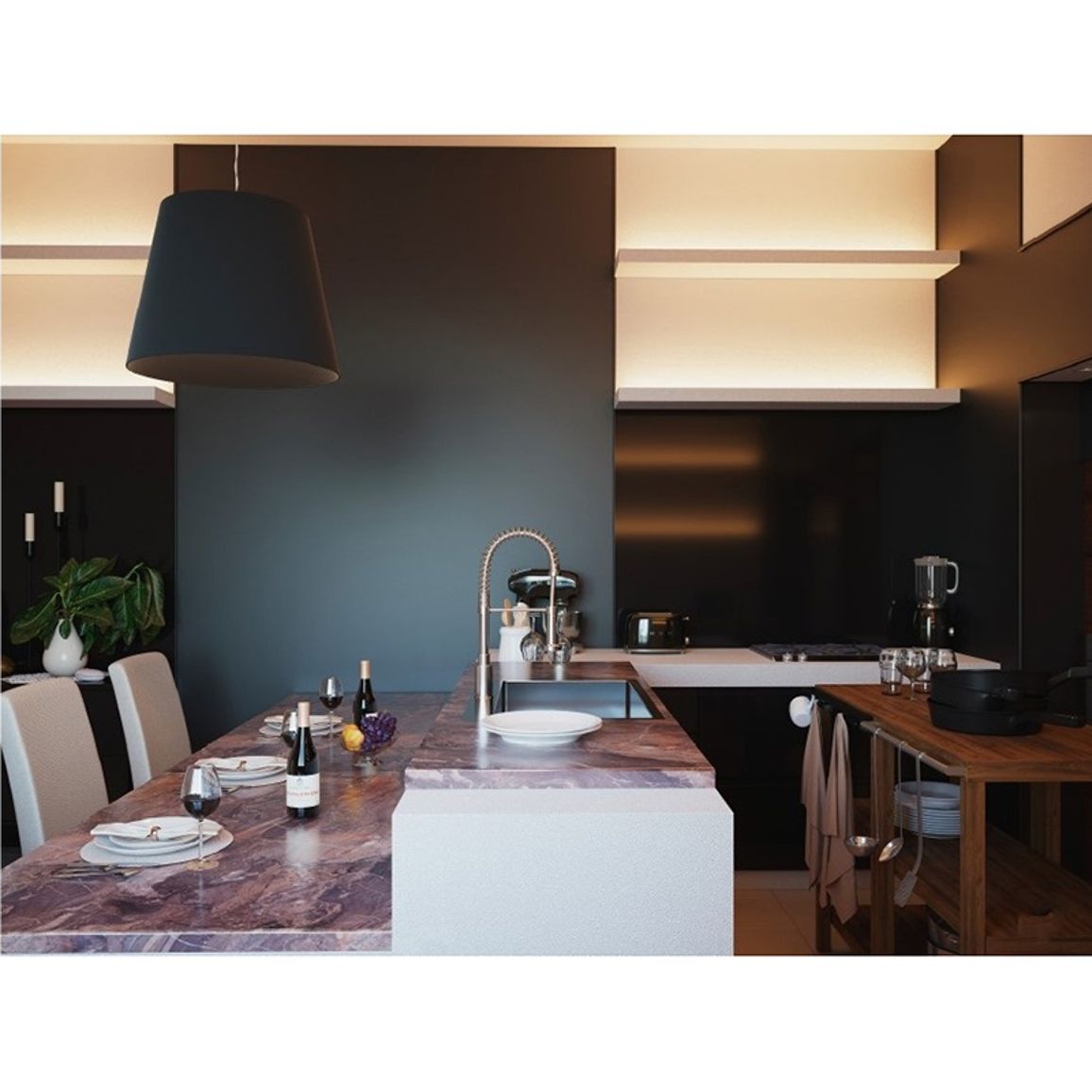 Столешница Luxeform W299-1 U Андорит 3050х800х38мм м.п