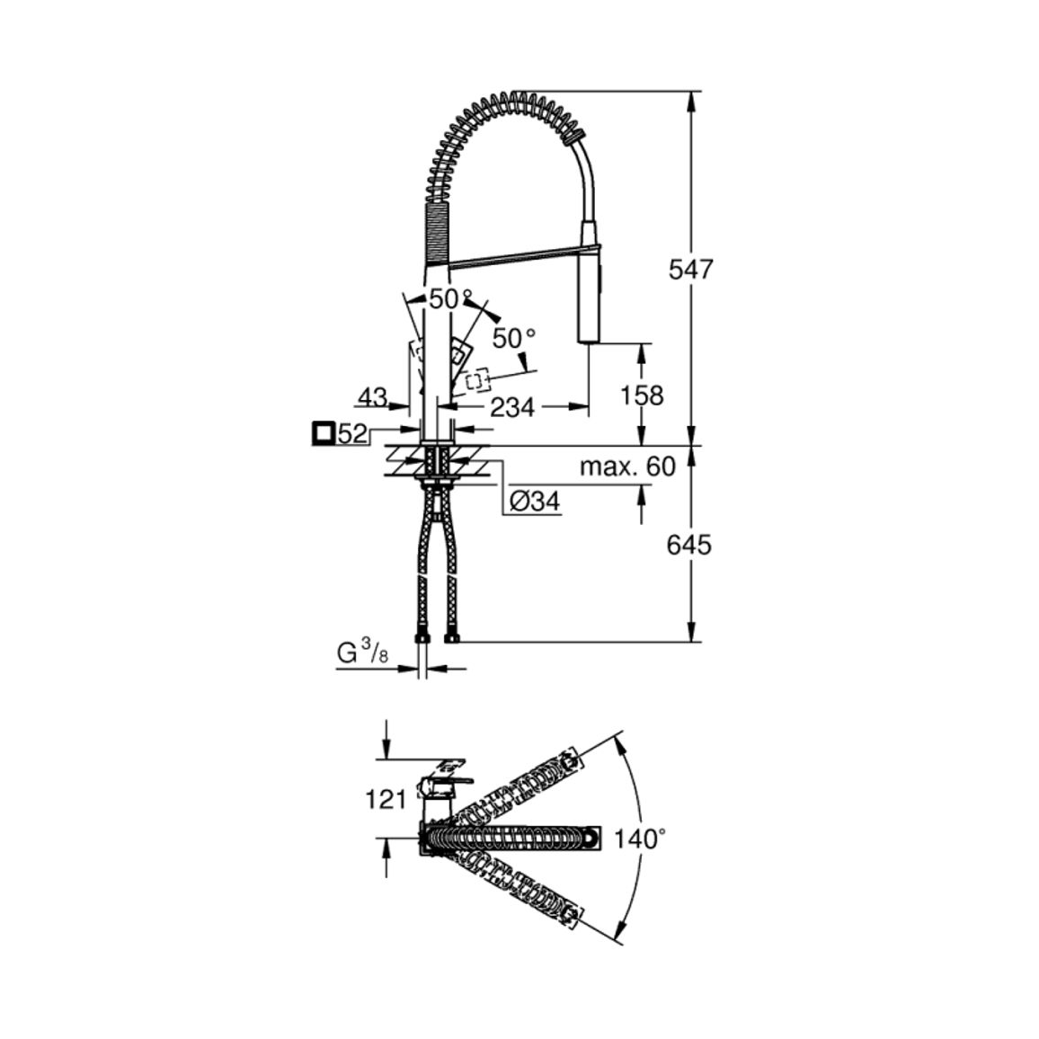 Смеситель Eurocube хром (в/ш) Grohe (31395000)