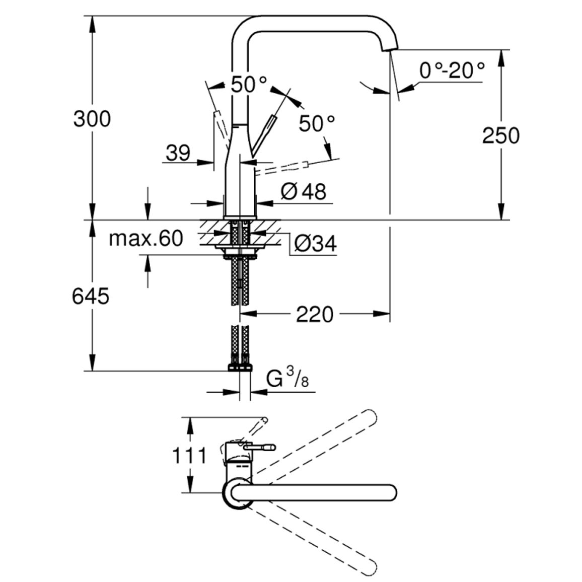 Змішувач Essence хром Grohe (30269000) Змішувач Essence хром Grohe (30269000)