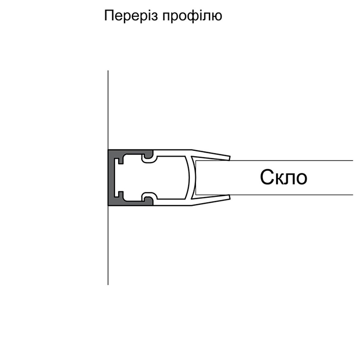 Профиль для стеклянных полок 8мм, GLASS 3D, L=3 м, алюминий, анодированное серебро Профиль для стеклянных полок 8мм, GLASS 3D, L=3 м, алюминий, анодированное серебро