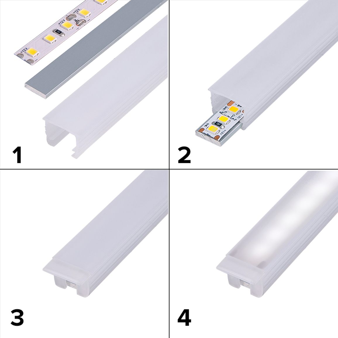 Профіль декоративний, INSIDE, L = 3 m, пластик, молочний