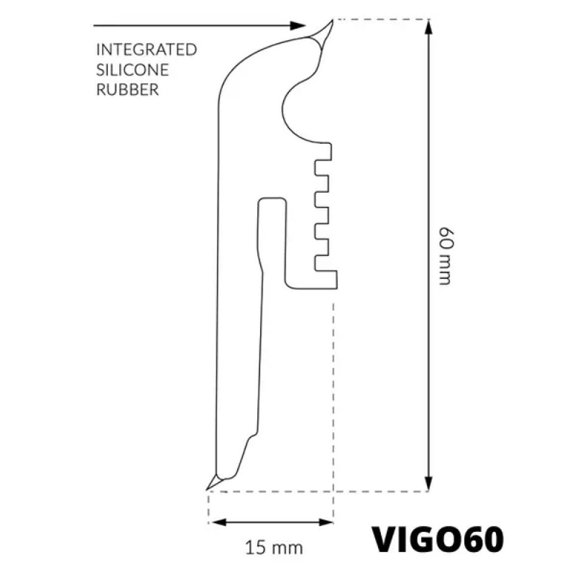 Плінтус Arbiton - VIGO 60 Сірий 2 2200х60х15 Плінтус Arbiton - VIGO 60 Сірий 2 2200х60х15