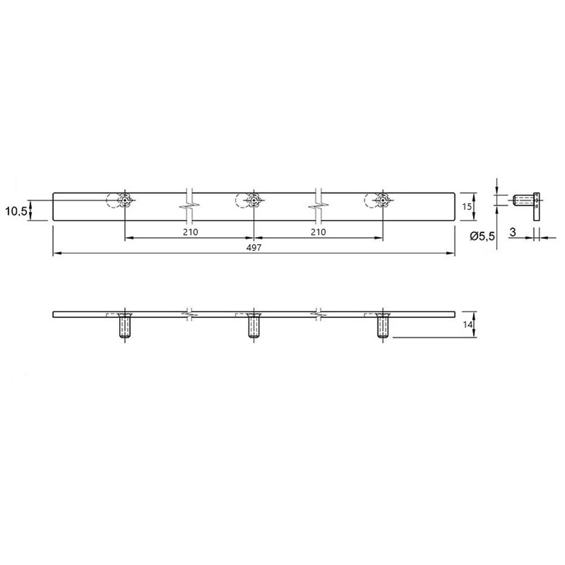 Ручка-накладка Ferro Fiori M 0065.2*210 черный браш