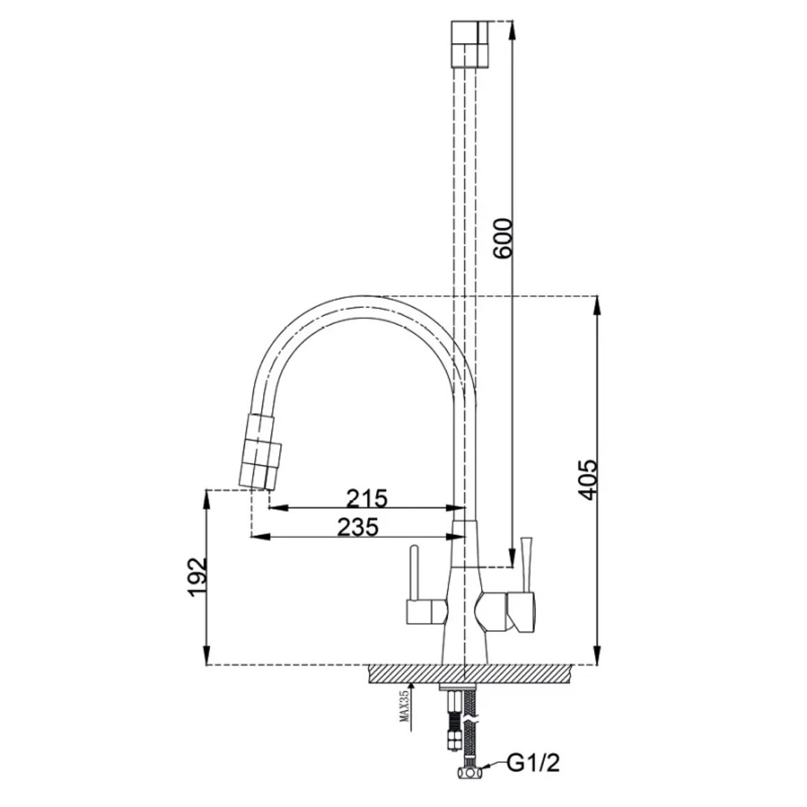 Змішувач FKM 3121 Flex Chrome Fabiano Змішувач FKM 3121 Flex Chrome Fabiano