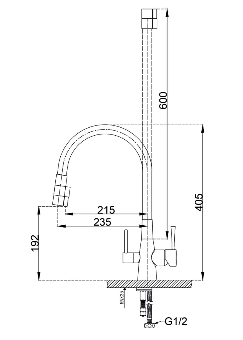 Смеситель FKM 3121 Flex Inox Fabiano Смеситель FKM 3121 Flex Inox Fabiano