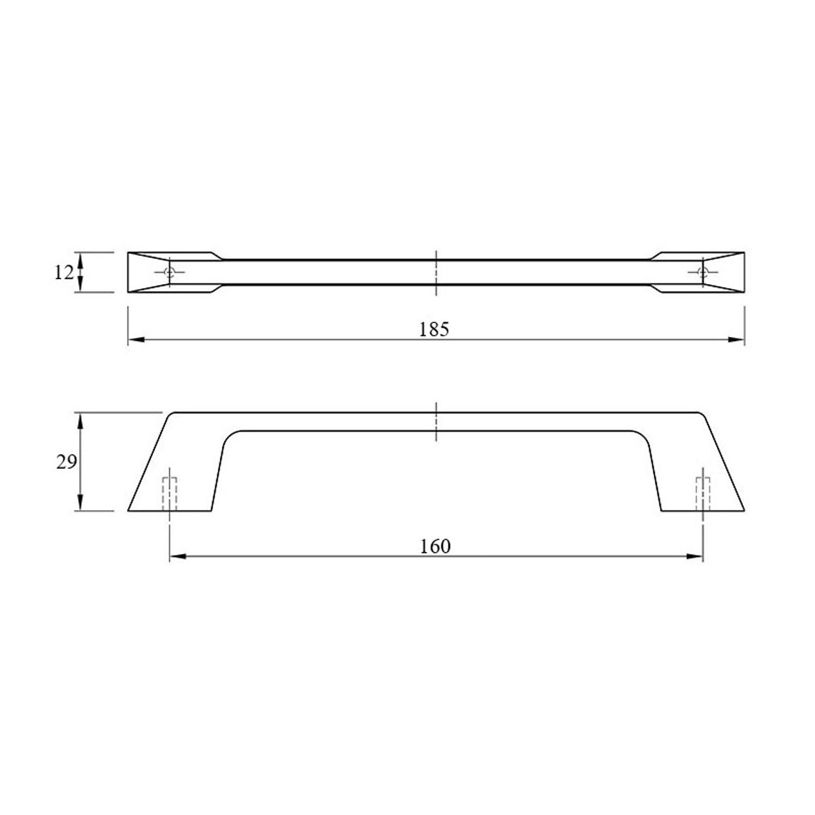 Ручка мебельная ST55 160 черный Ручка мебельная ST55 160 черный