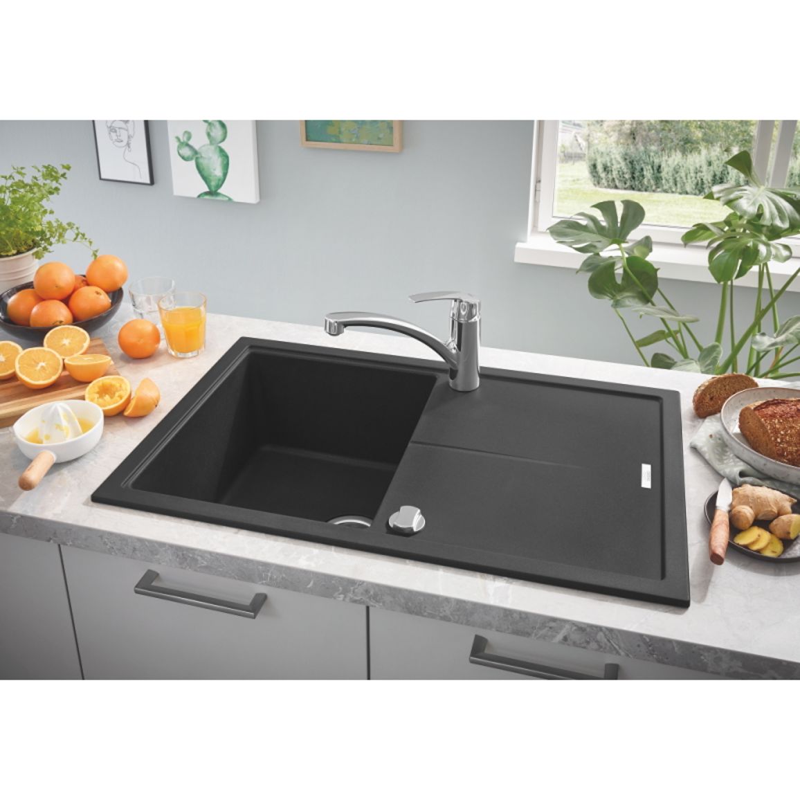 Мийка граніт K400 780 x 500 мм Black Grohe (31639AP0) Мийка граніт K400 780 x 500 мм Black Grohe (31639AP0)