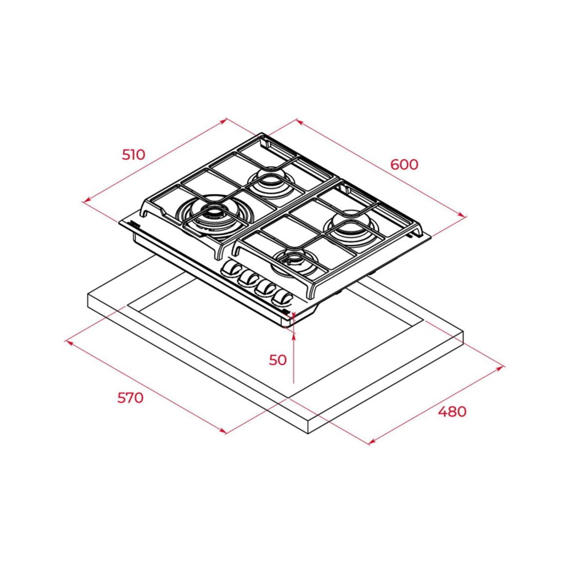 Газова поверхня GBC 64100 WH Teka (112580036) Газова поверхня GBC 64100 WH Teka (112580036)