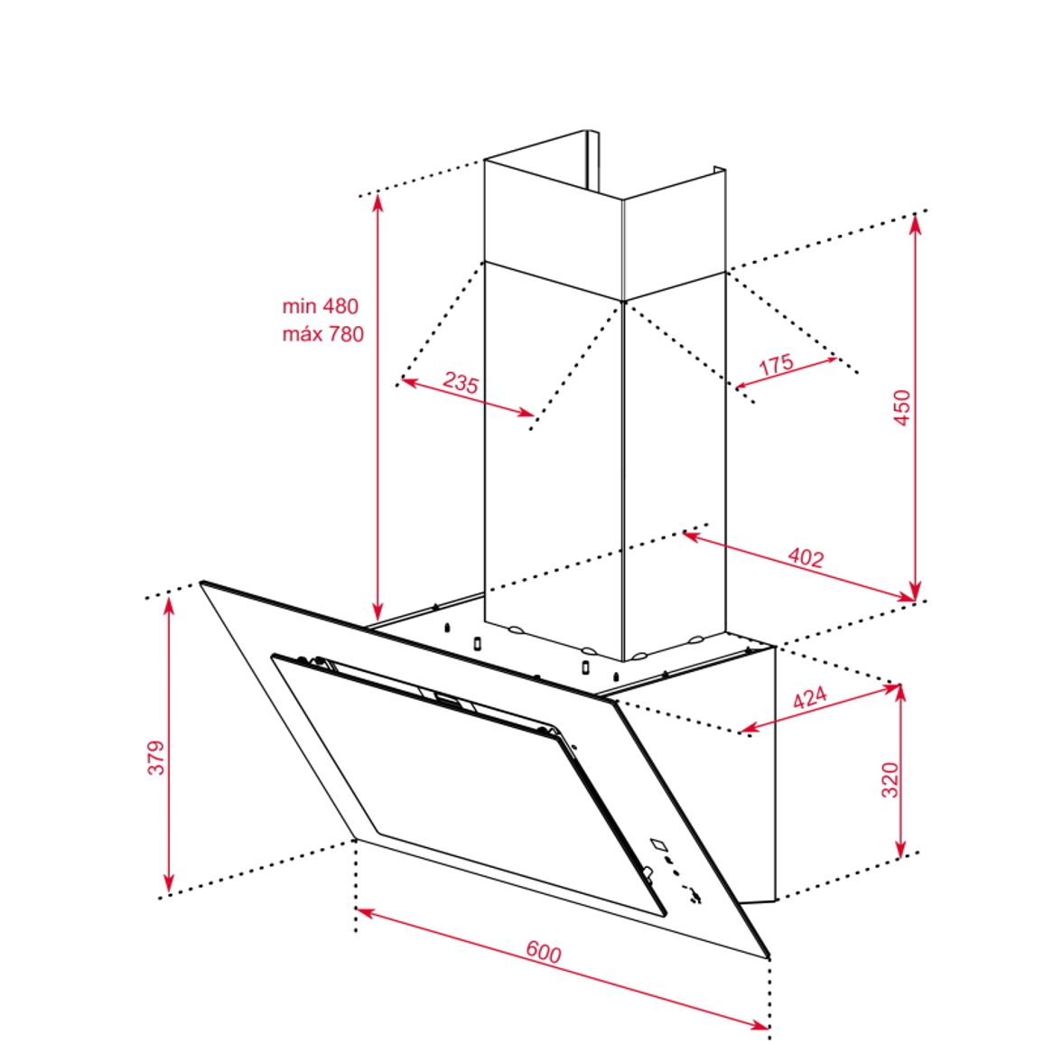 Витяжка пристінна DVT 68660 BK Teka (112930039) Витяжка пристінна DVT 68660 BK Teka (112930039)