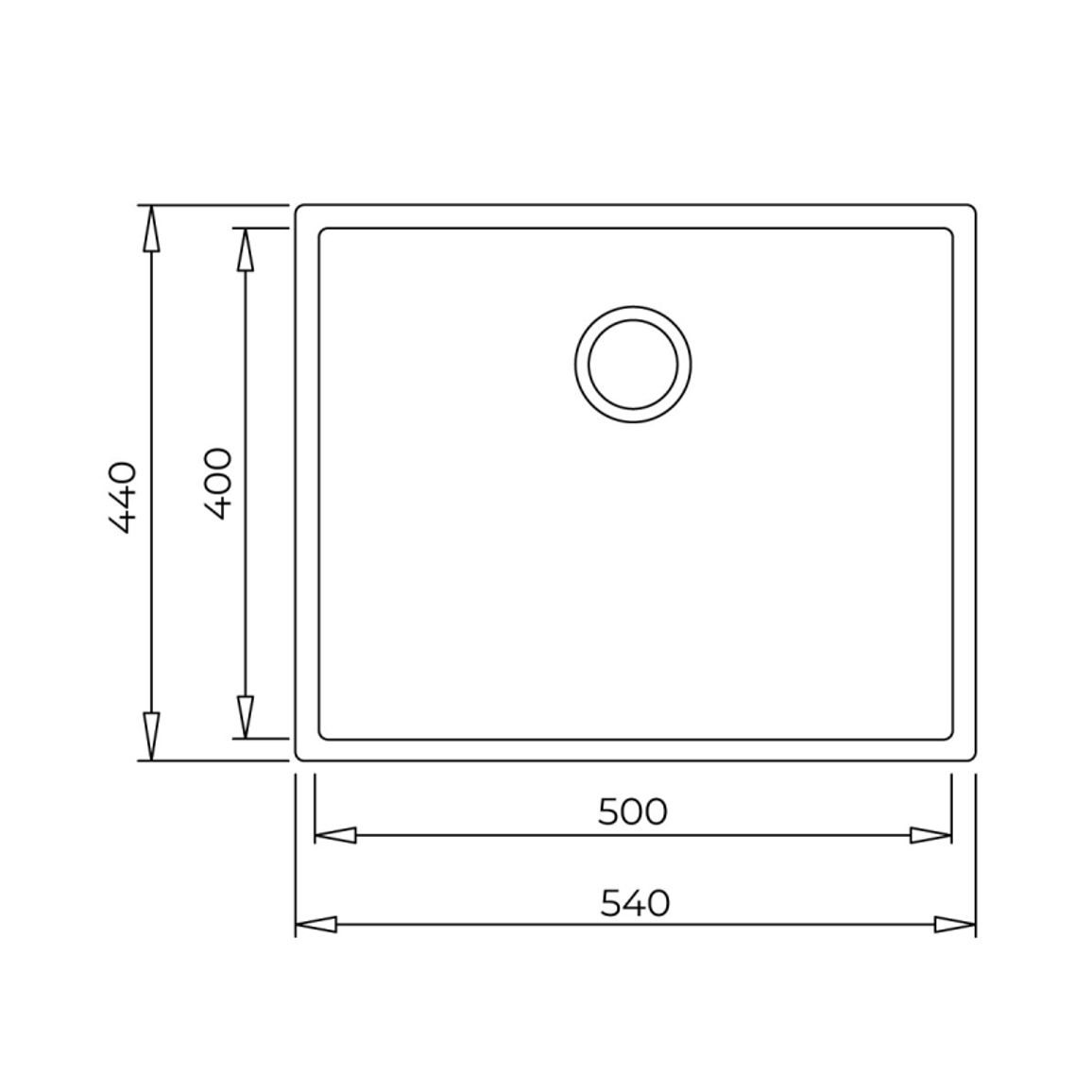 Мойка SQUARE 50.40 TG Tegranit черный (мпс) Teka (115230020)