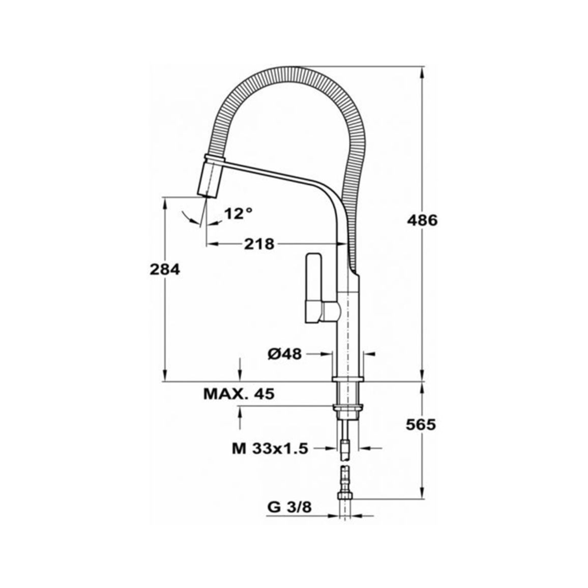 Смеситель FO 997 черный Teka (62997020FN)
